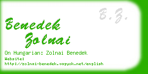 benedek zolnai business card